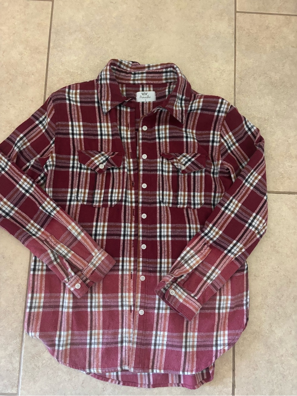 Panache Burgundy Plaid Button-Down Shirt